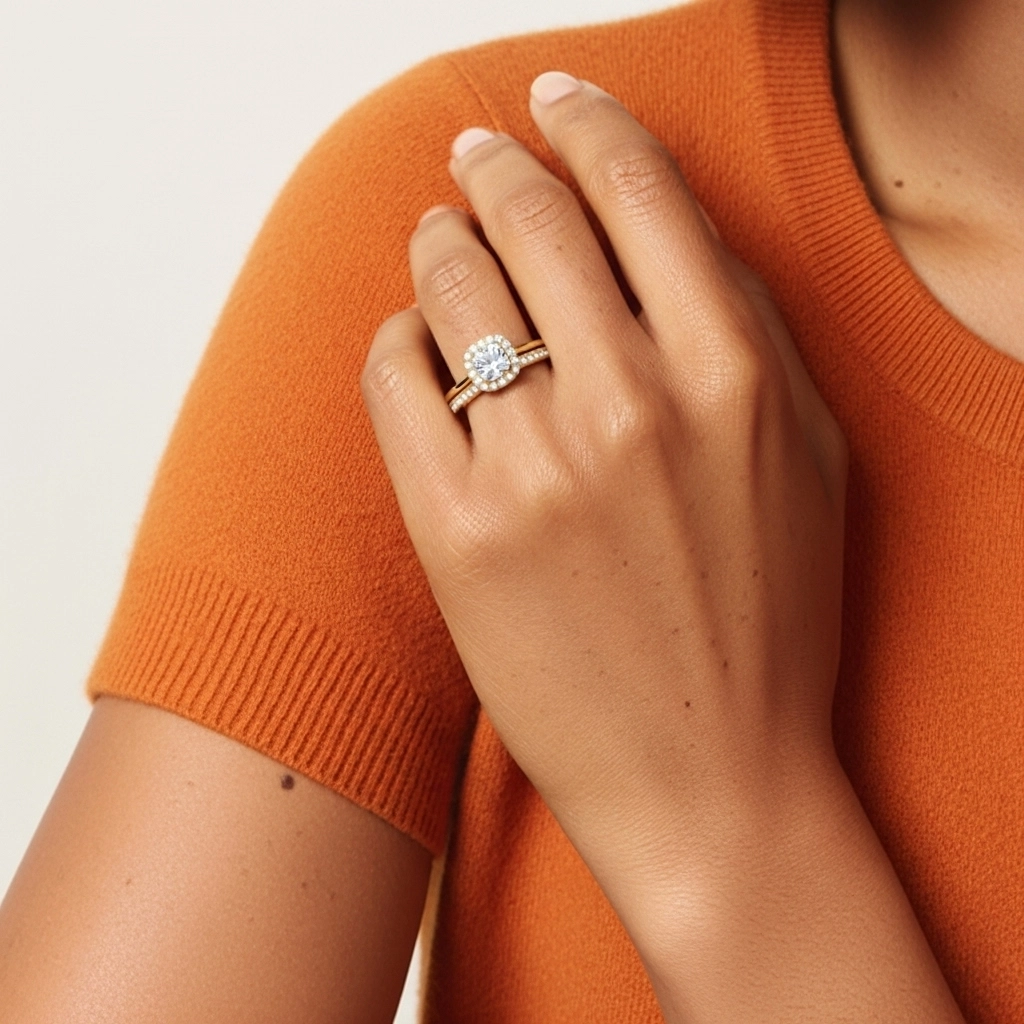 Antique Cushion 1.00ct Moissanite Bridal Set