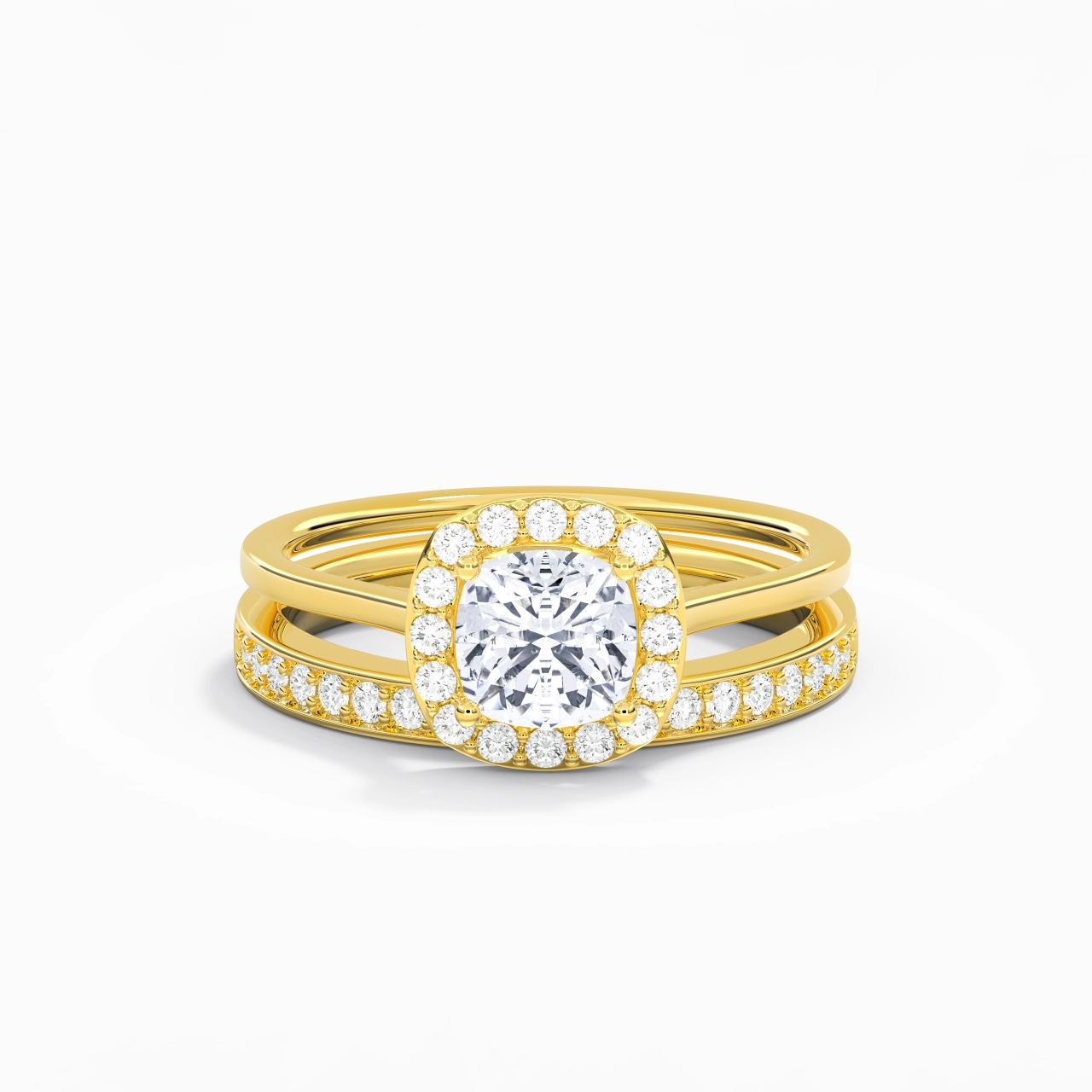 Antique Cushion 1.00ct Moissanite Bridal Set