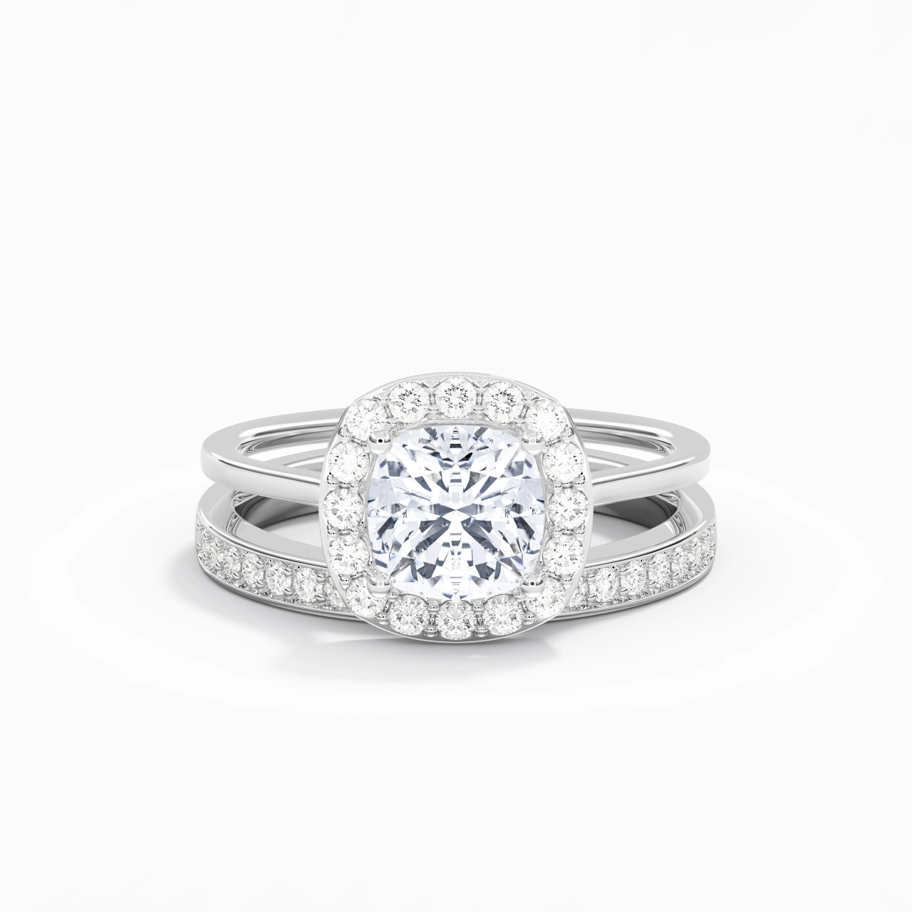 Antique Cushion 2.00ct Moissanite Bridal Set