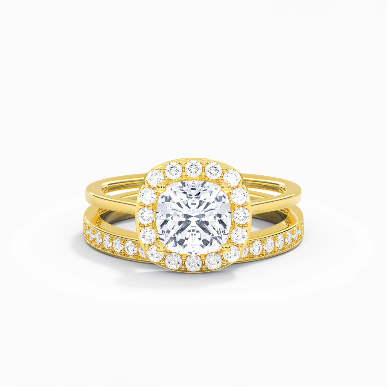 Antique Cushion 2.00ct Moissanite Bridal Set