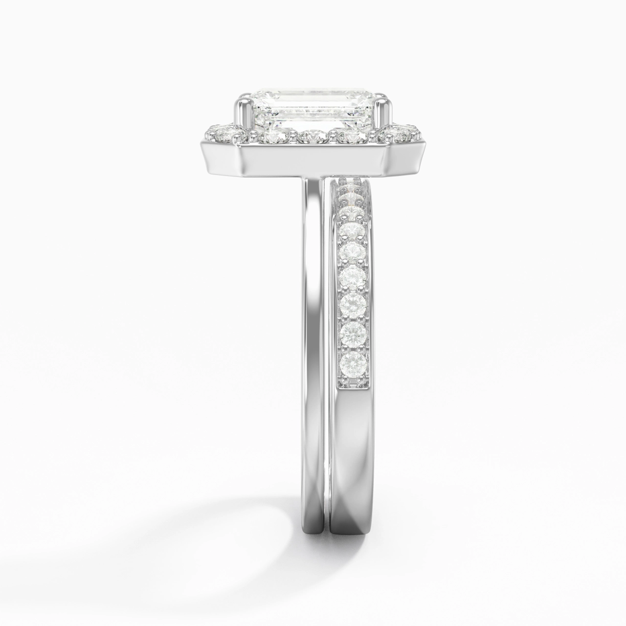 Antique Emerald 2.00ct Moissanite Bridal Set