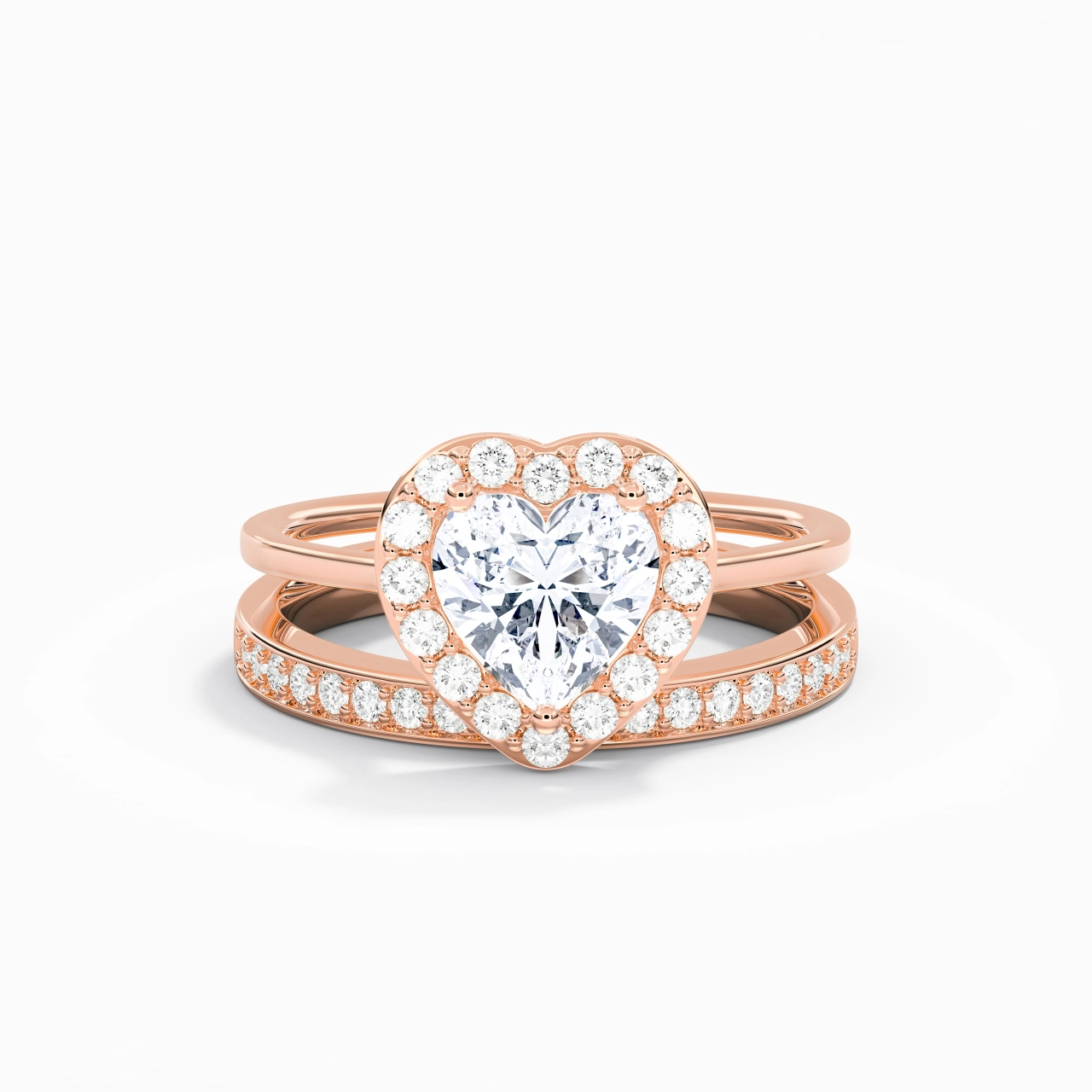 Antique Heart 1.50ct Moissanite Bridal Set