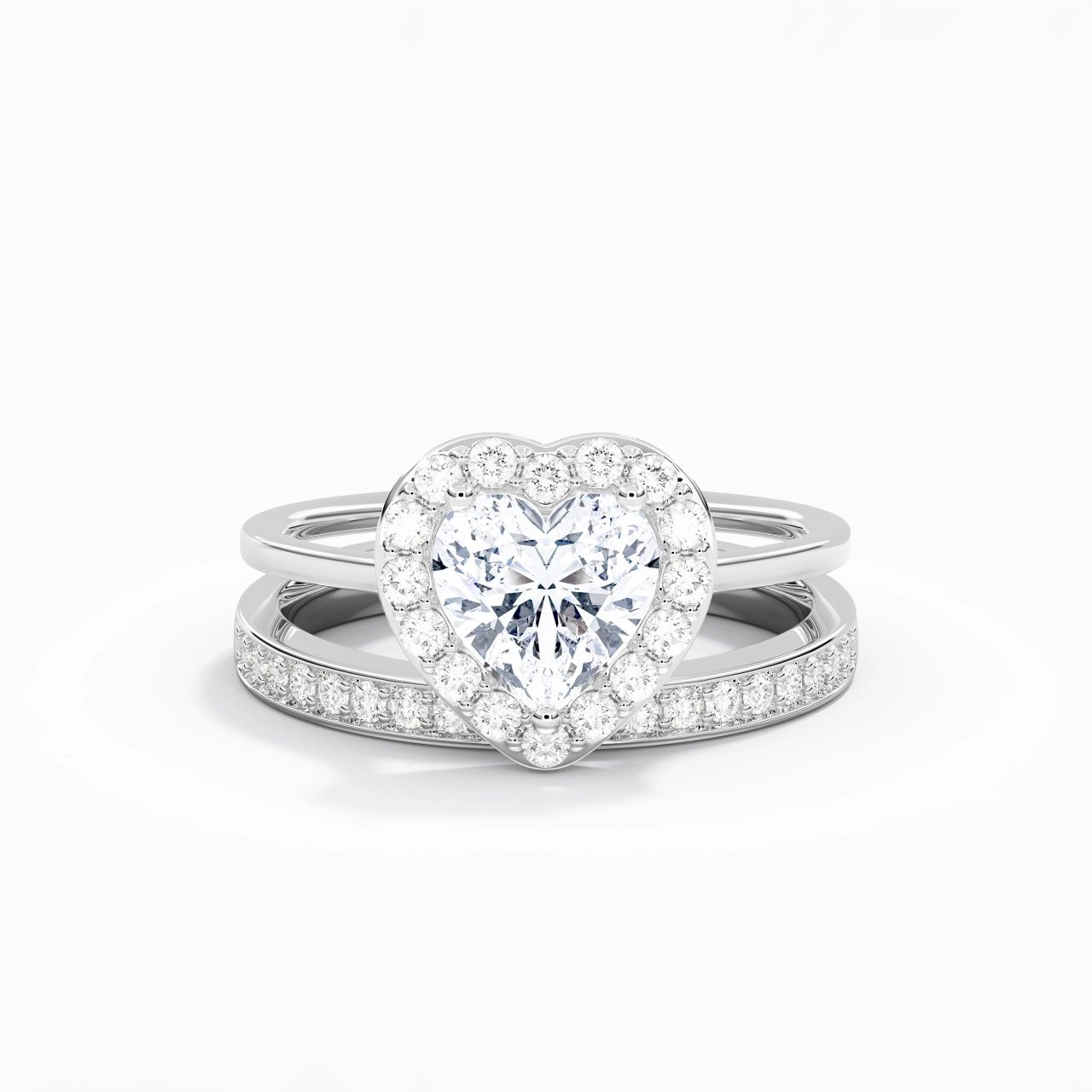 Antique Heart 1.50ct Moissanite Bridal Set