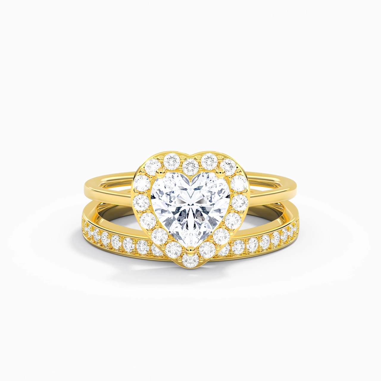 Antique Heart 1.50ct Moissanite Bridal Set