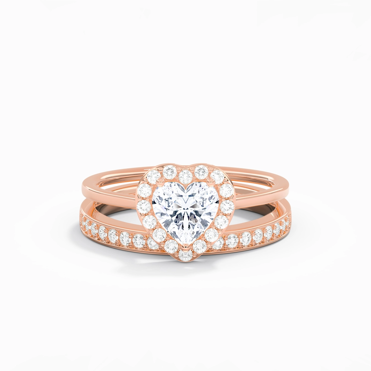 Antique Heart 1.00ct Moissanite Bridal Set