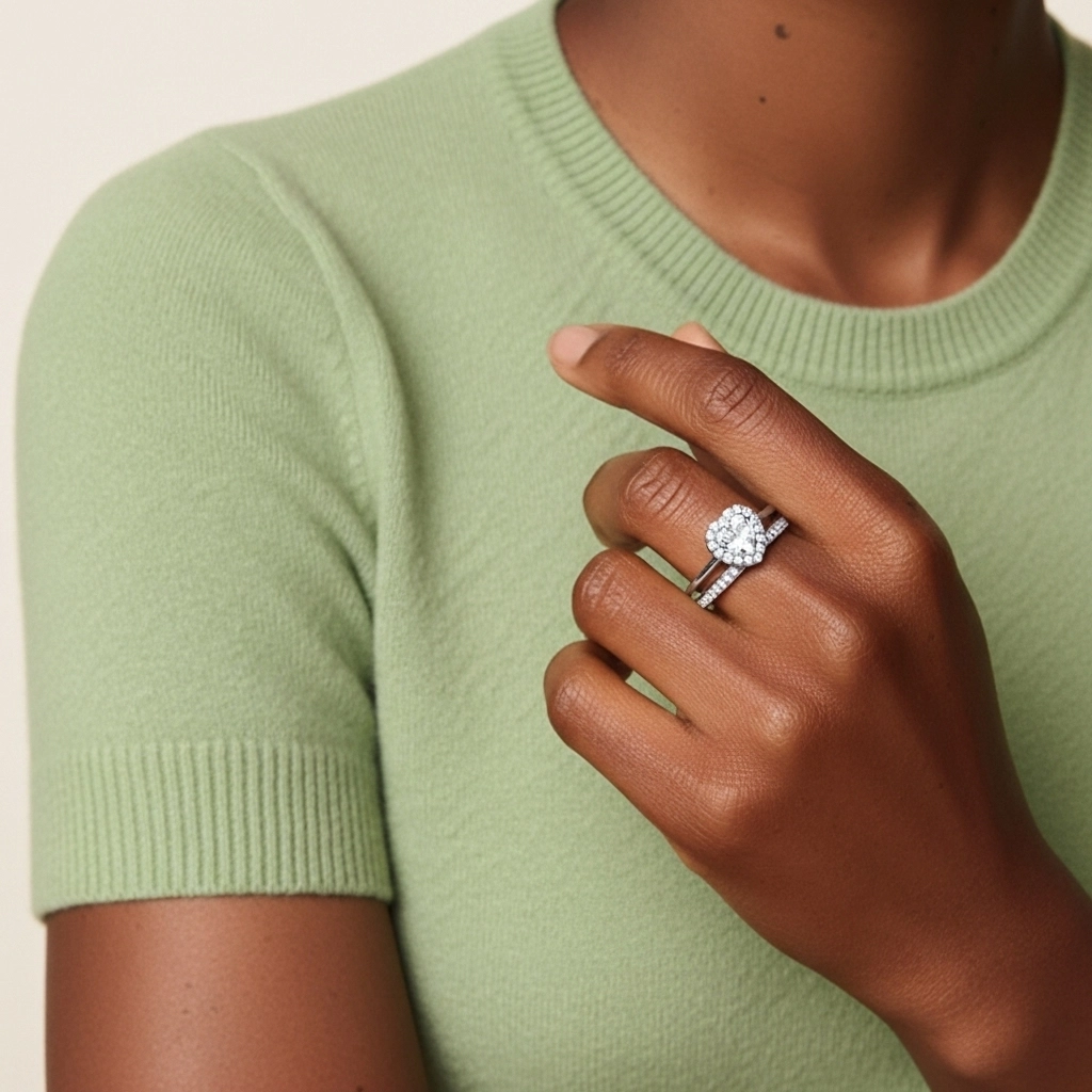 Antique Heart 1.00ct Moissanite Bridal Set