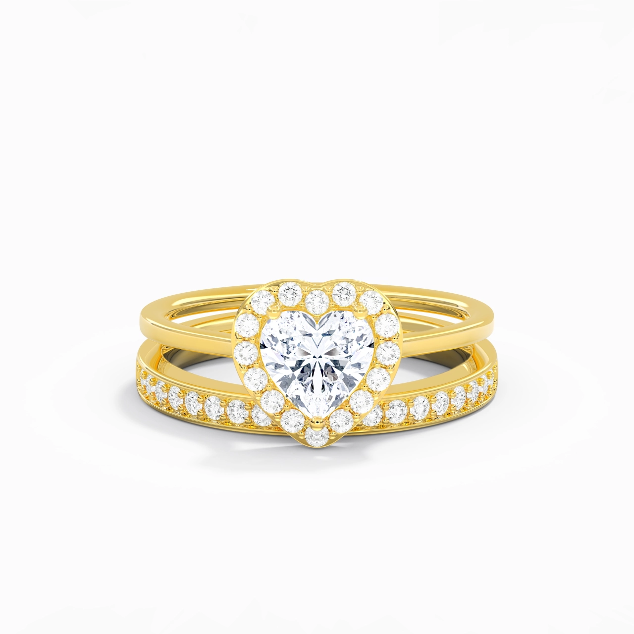 Antique Heart 1.00ct Moissanite Bridal Set