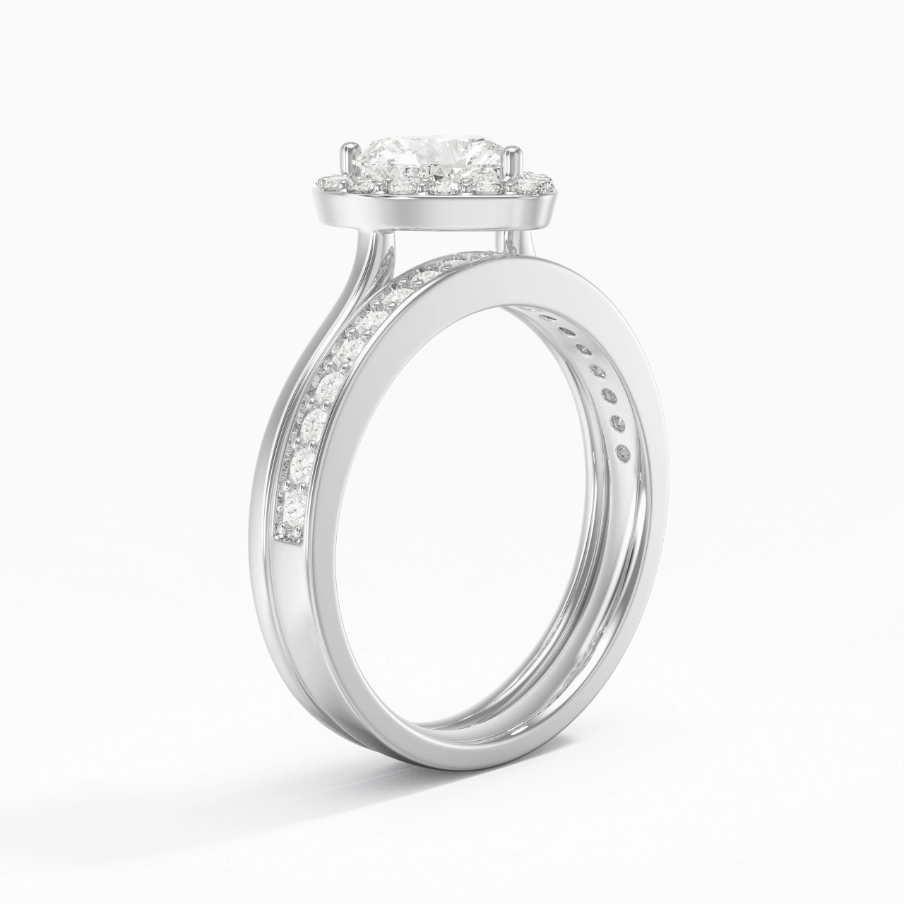 Antique Heart 1.00ct Moissanite Bridal Set