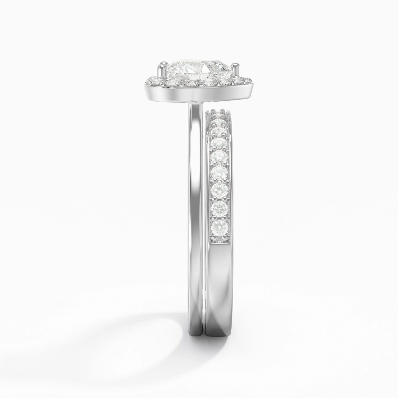 Antique Heart 1.00ct Moissanite Bridal Set