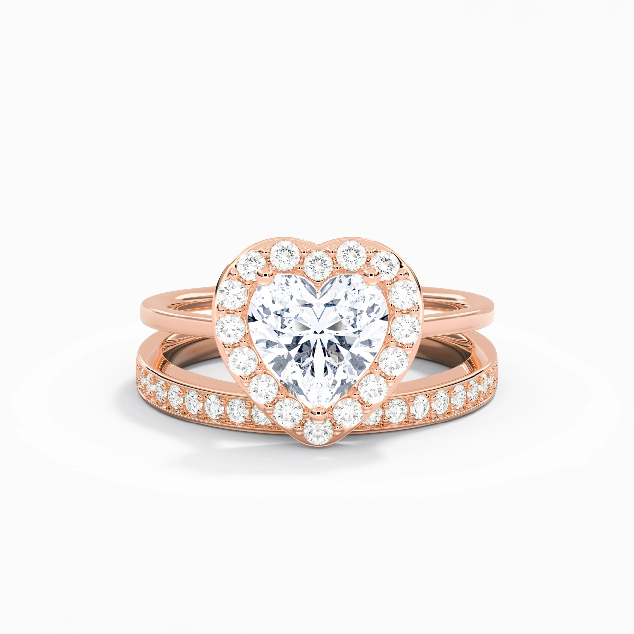 Antique Heart 2.00ct Moissanite Bridal Set