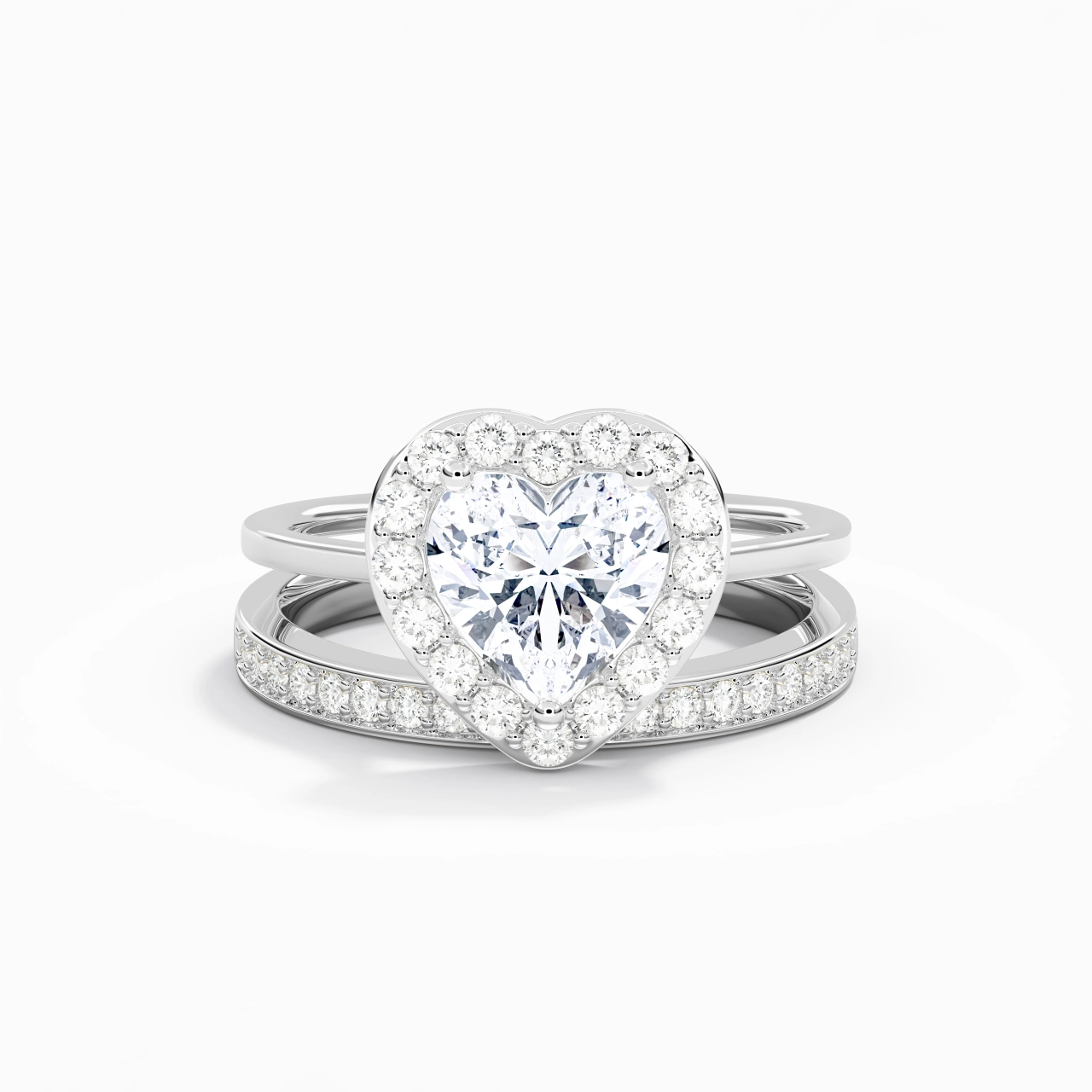 Antique Heart 2.00ct Moissanite Bridal Set