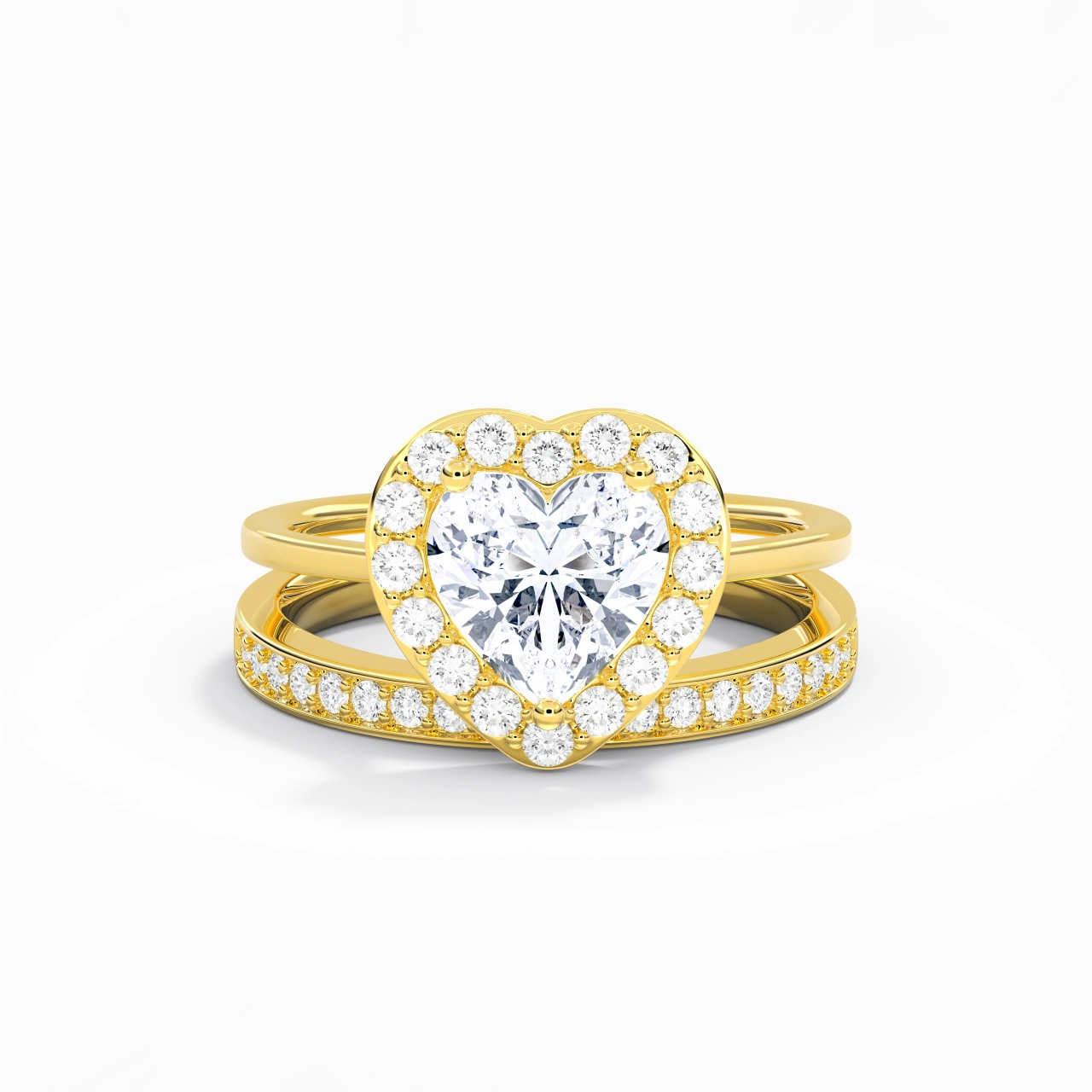 Antique Heart 2.00ct Moissanite Bridal Set