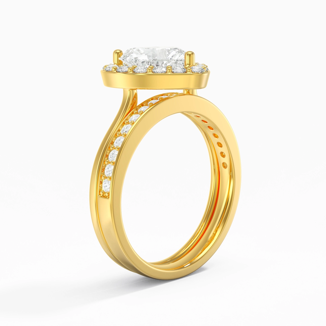 Antique Heart 2.00ct Moissanite Bridal Set