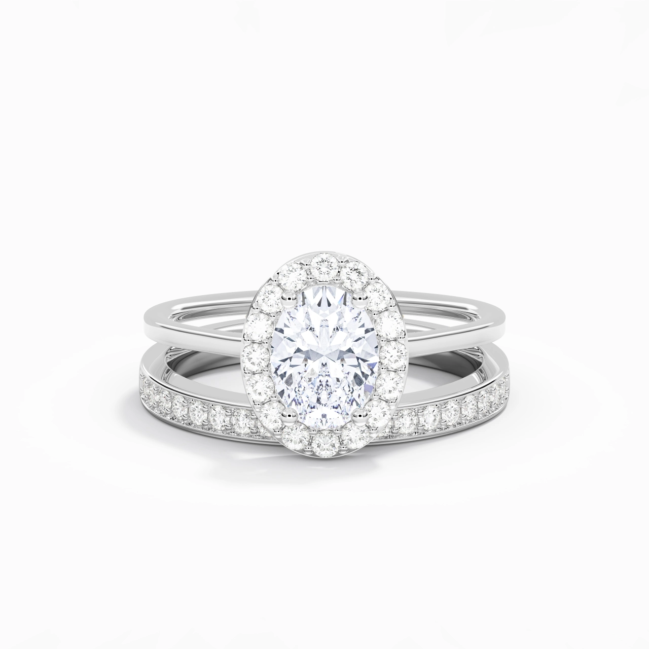 Antique Oval 1.50ct Moissanite Bridal Set