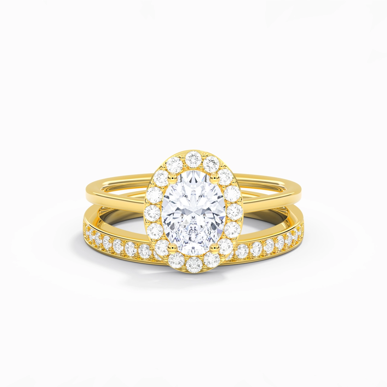Antique Oval 1.50ct Moissanite Bridal Set