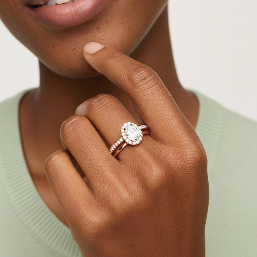 Antique Oval 1.00ct Moissanite Bridal Set