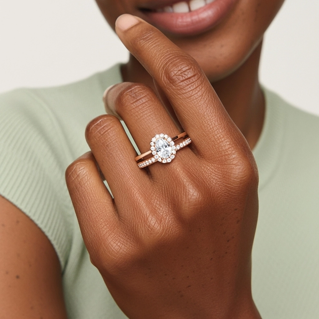 Antique Oval 1.00ct Moissanite Bridal Set