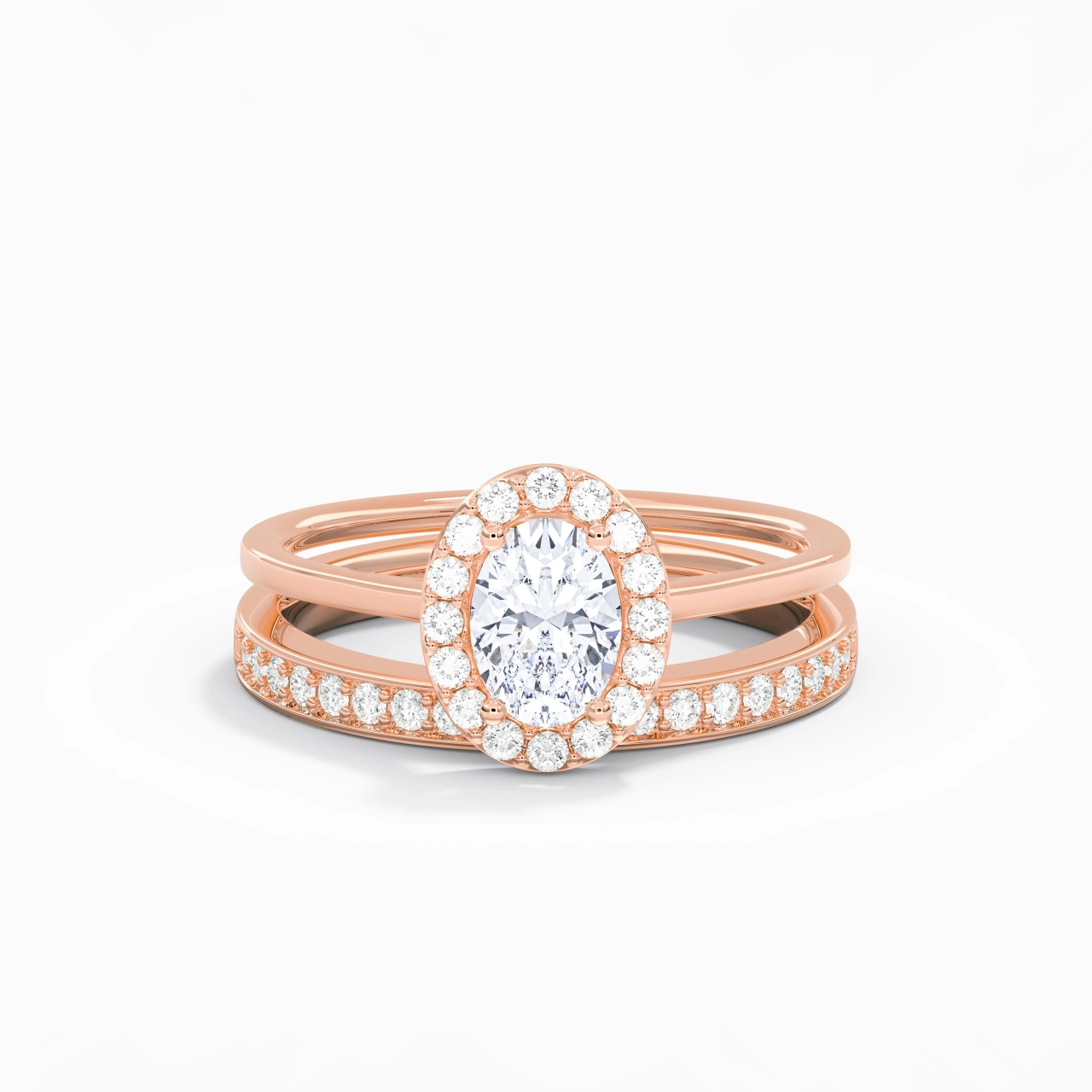 Antique Oval 1.00ct Moissanite Bridal Set