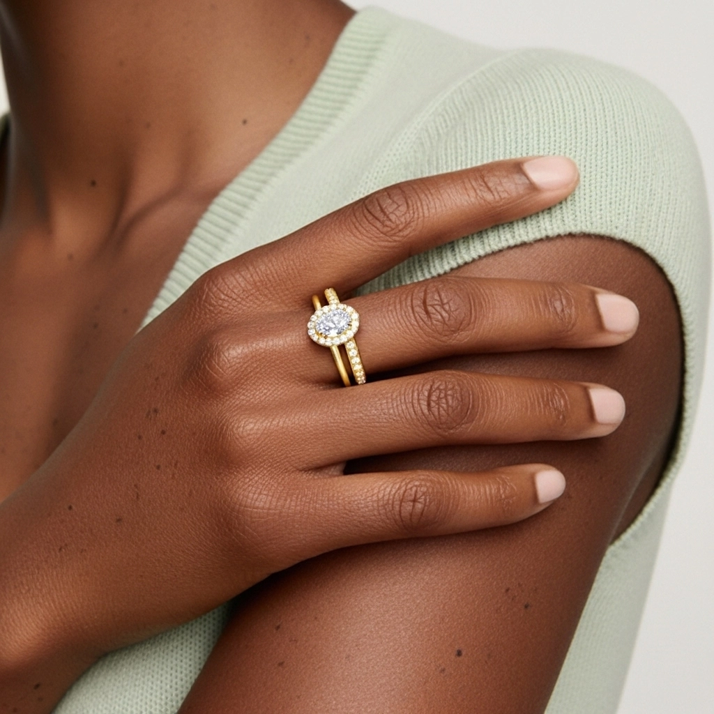 Antique Oval 1.00ct Moissanite Bridal Set