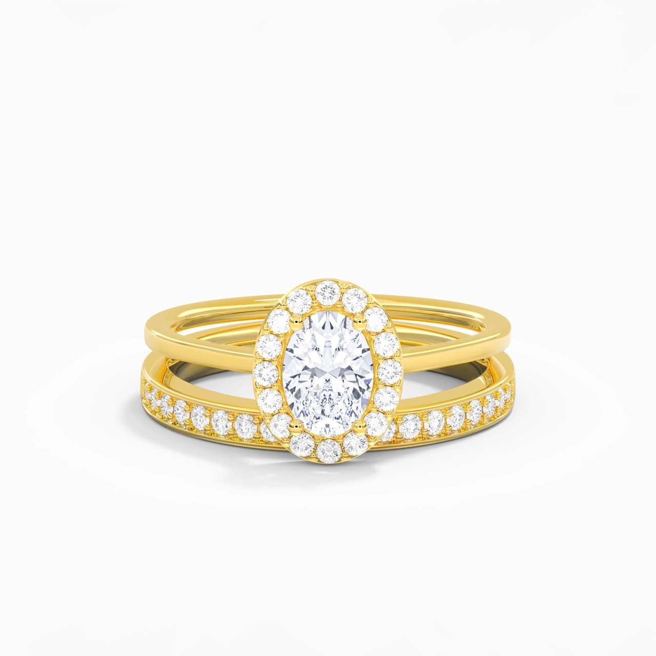 Antique Oval 1.00ct Moissanite Bridal Set