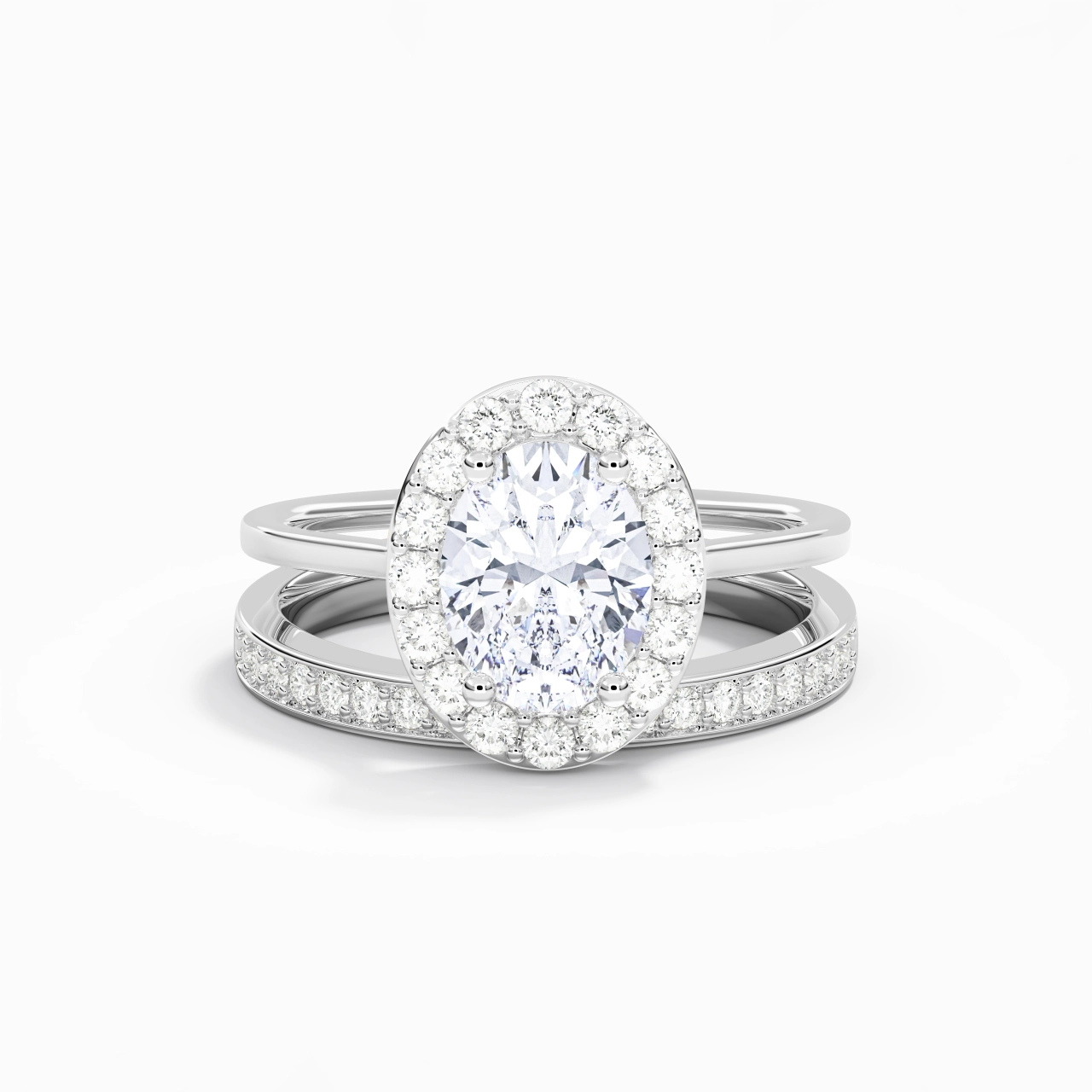 Antique Oval 2.00ct Moissanite Bridal Set