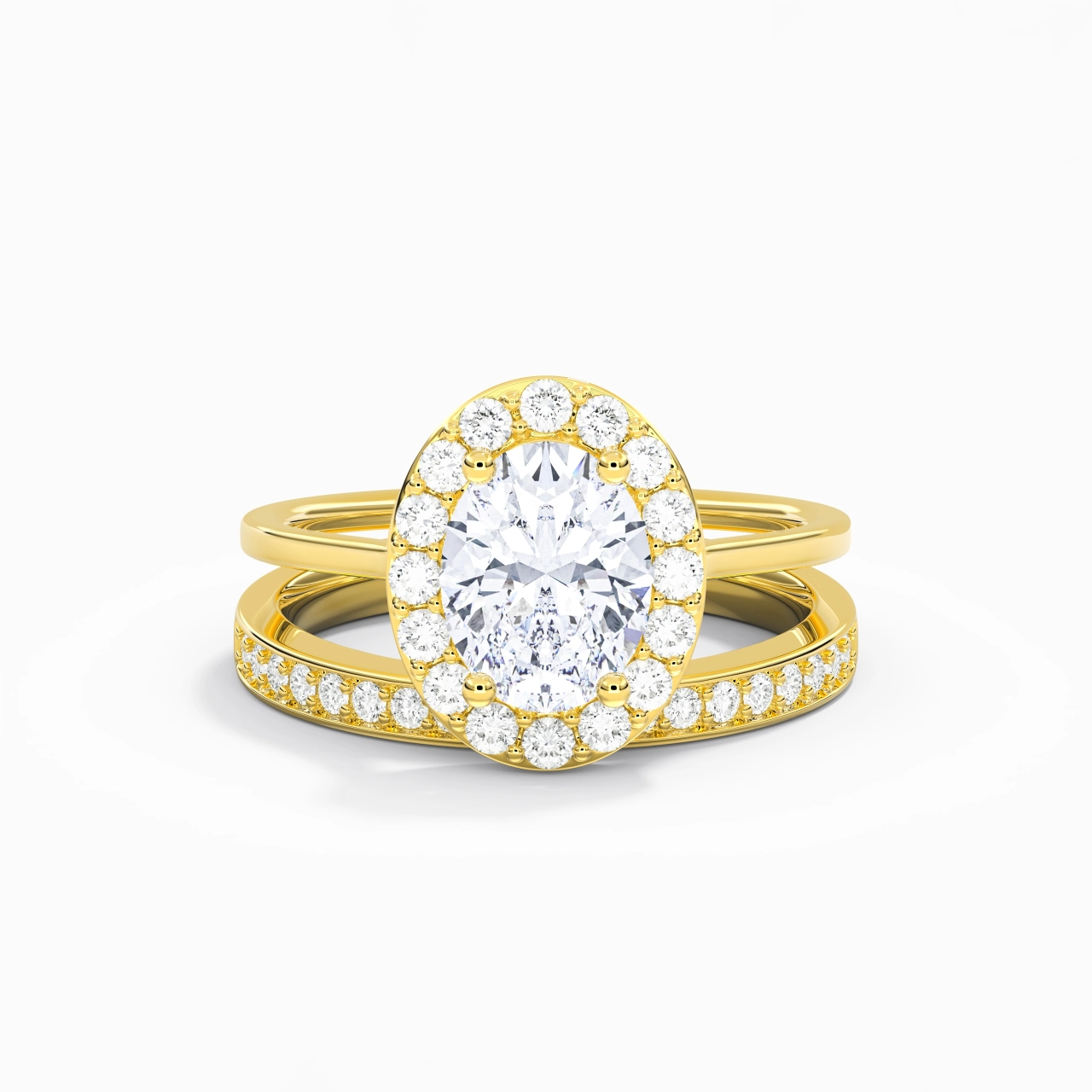 Antique Oval 2.00ct Moissanite Bridal Set