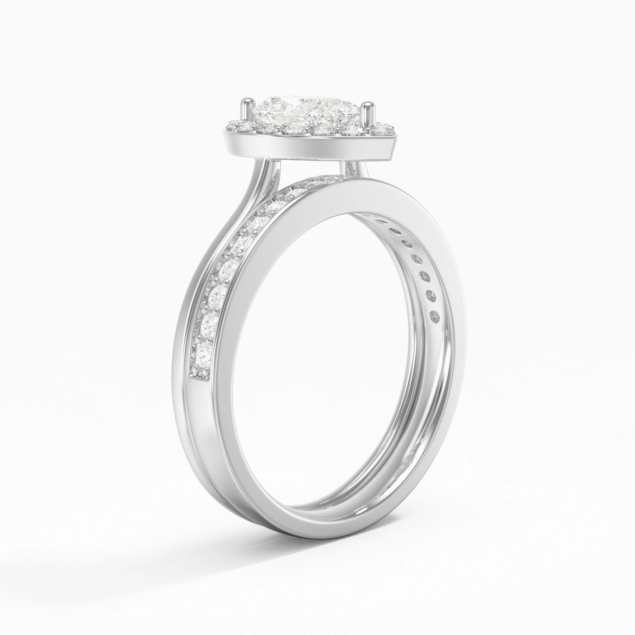 Antique Pear 1.00ct Moissanite Bridal Set