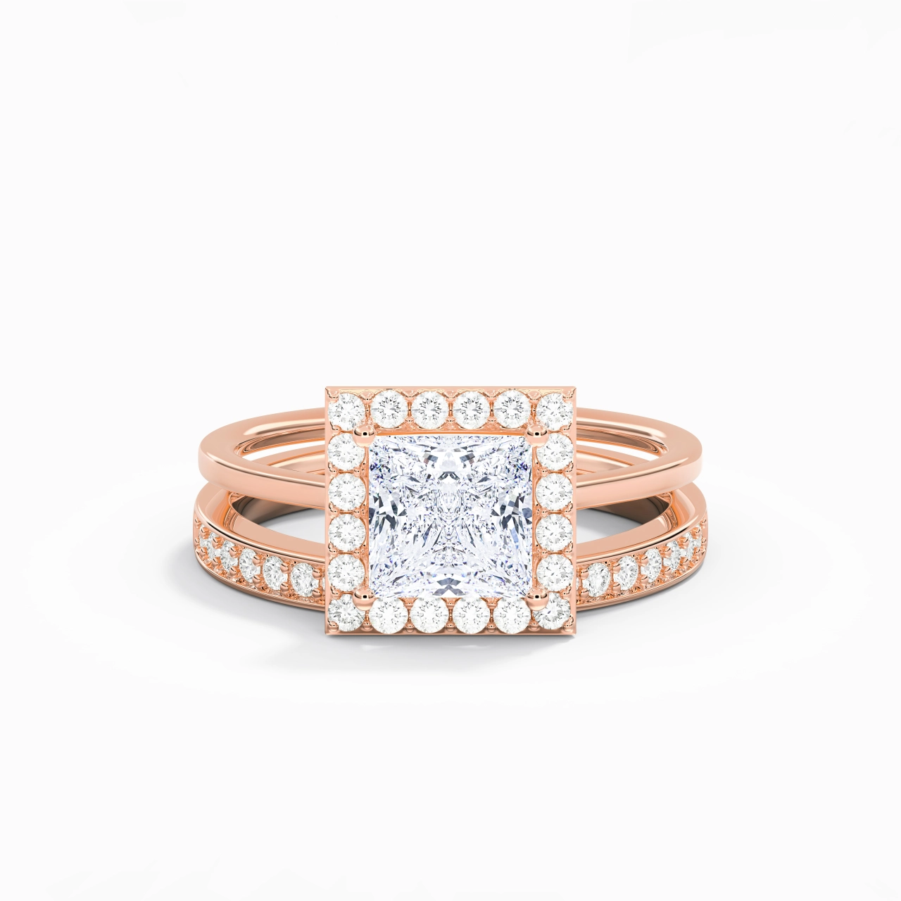 Antique Princess 1.50ct Moissanite Bridal Set