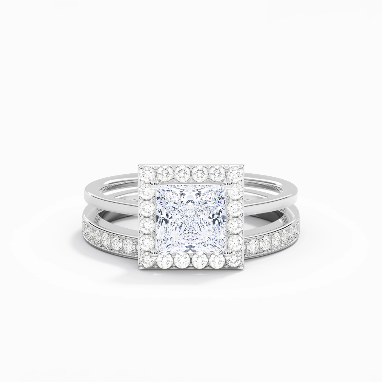 Antique Princess 1.50ct Moissanite Bridal Set