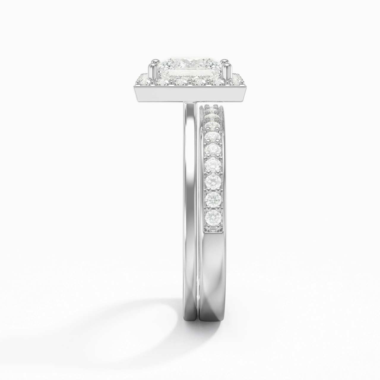 Antique Princess 1.50ct Moissanite Bridal Set