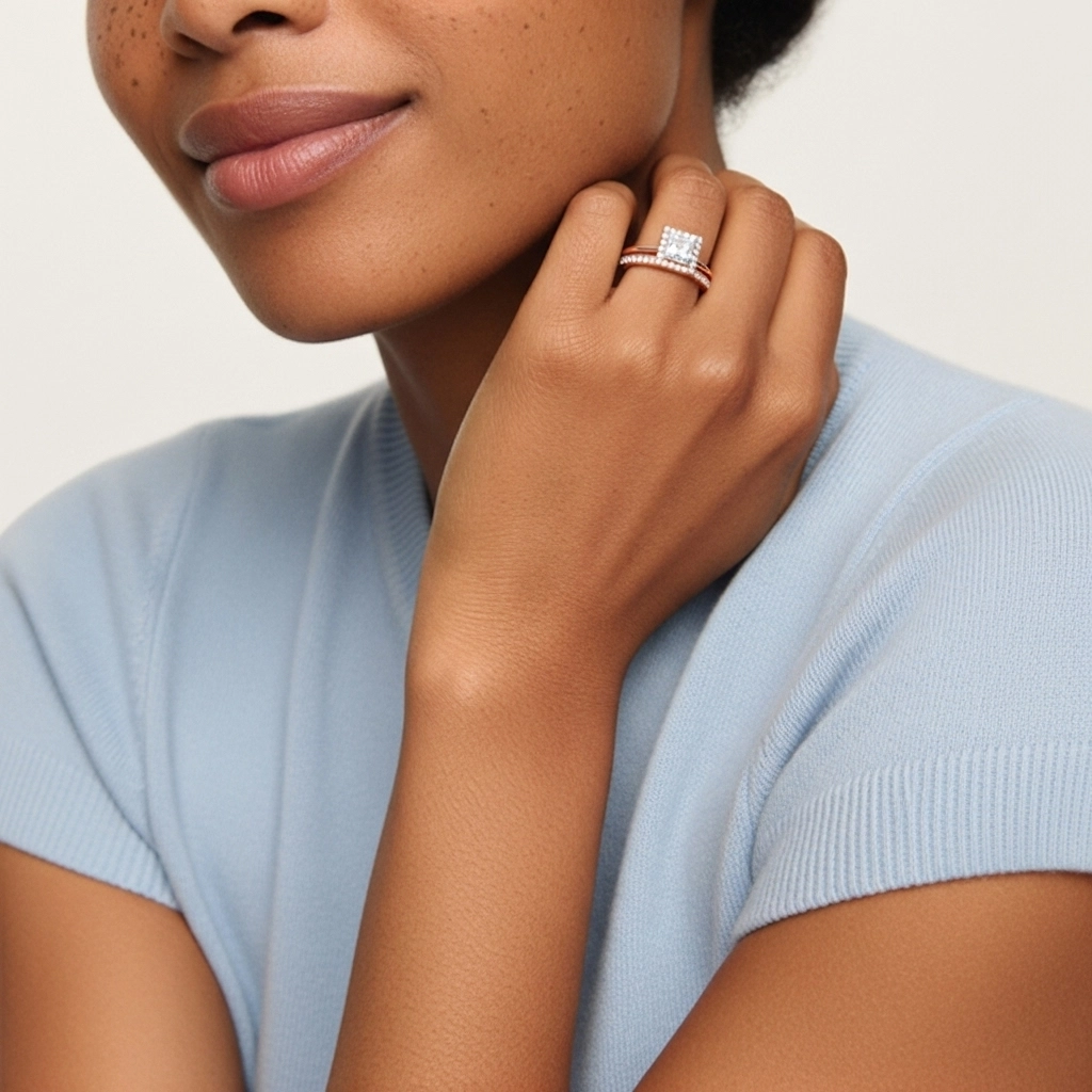 Antique Princess 1.00ct Moissanite Bridal Set