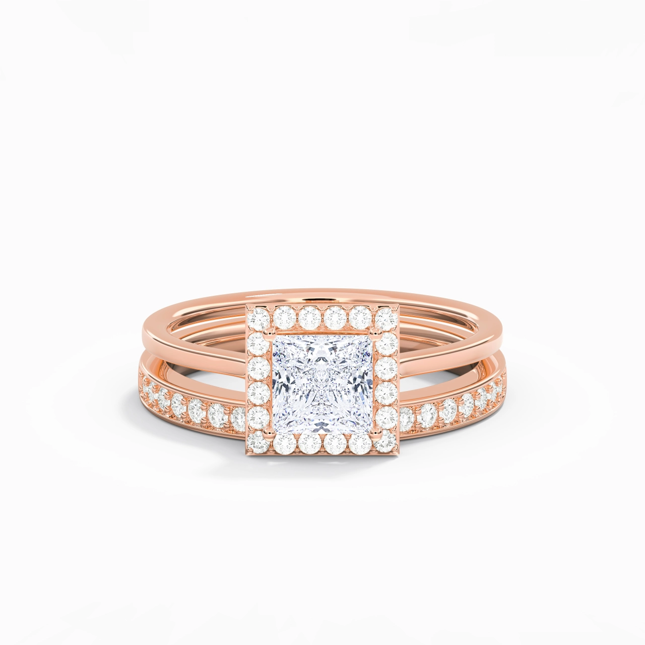 Antique Princess 1.00ct Moissanite Bridal Set