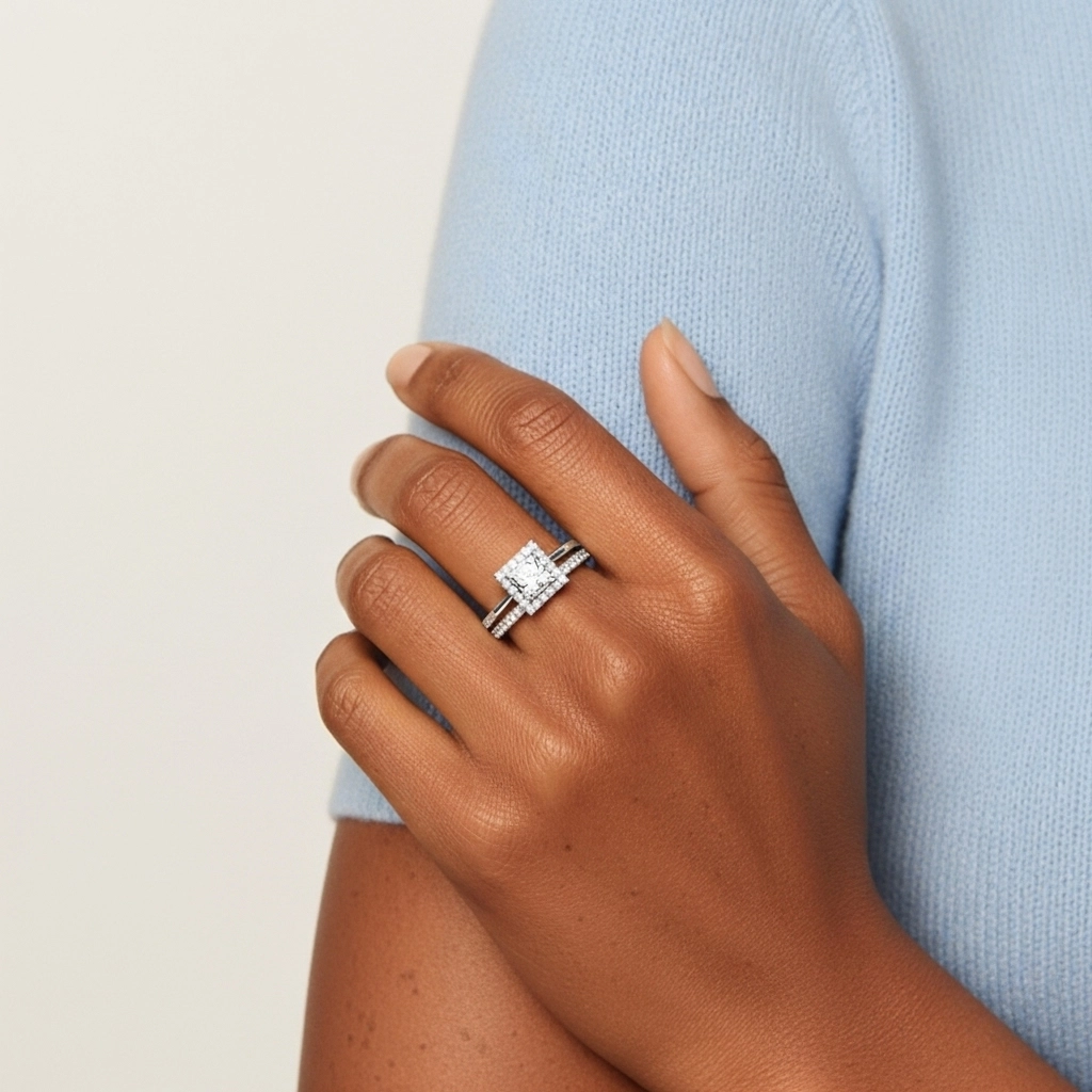 Antique Princess 1.00ct Moissanite Bridal Set