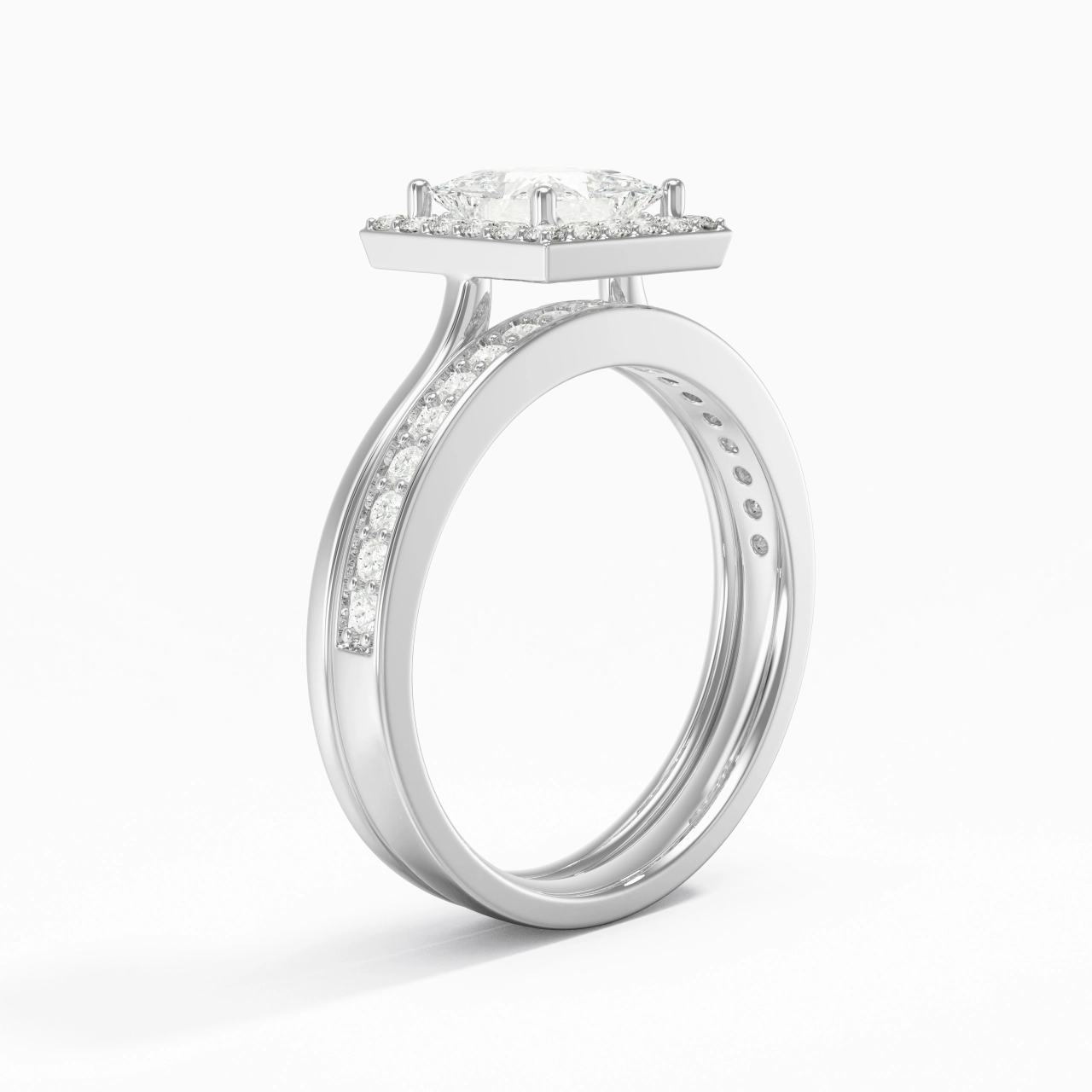 Antique Princess 1.00ct Moissanite Bridal Set