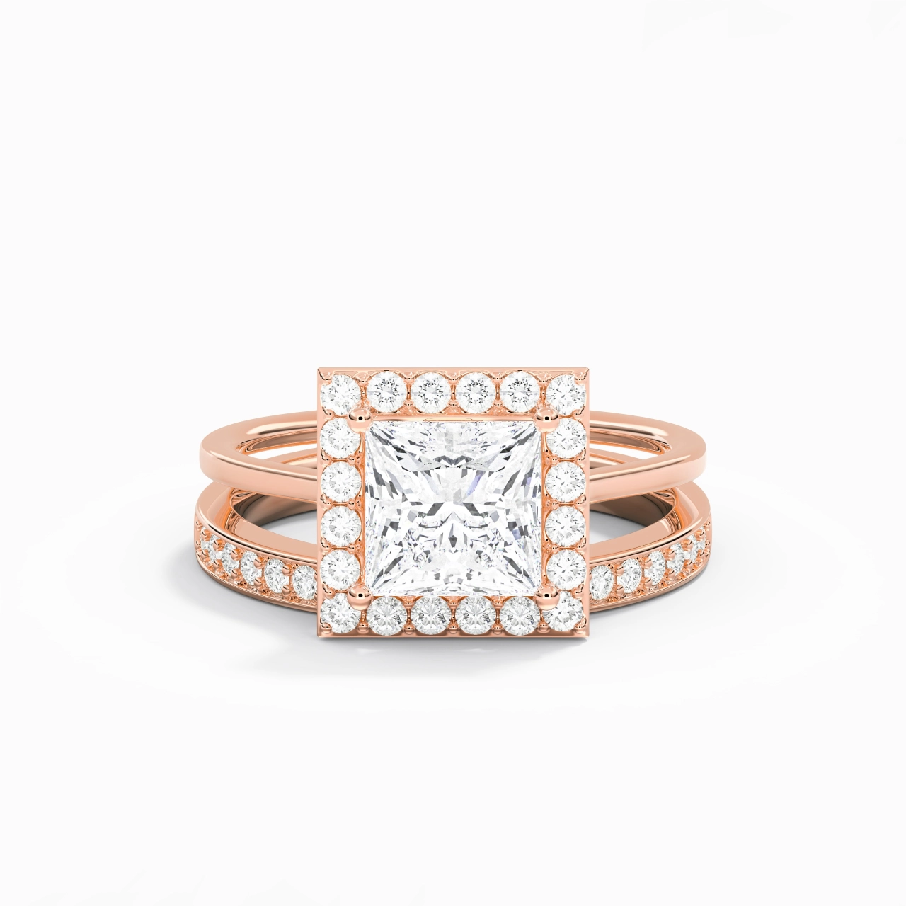 Antique Princess 2.00ct Moissanite Bridal Set