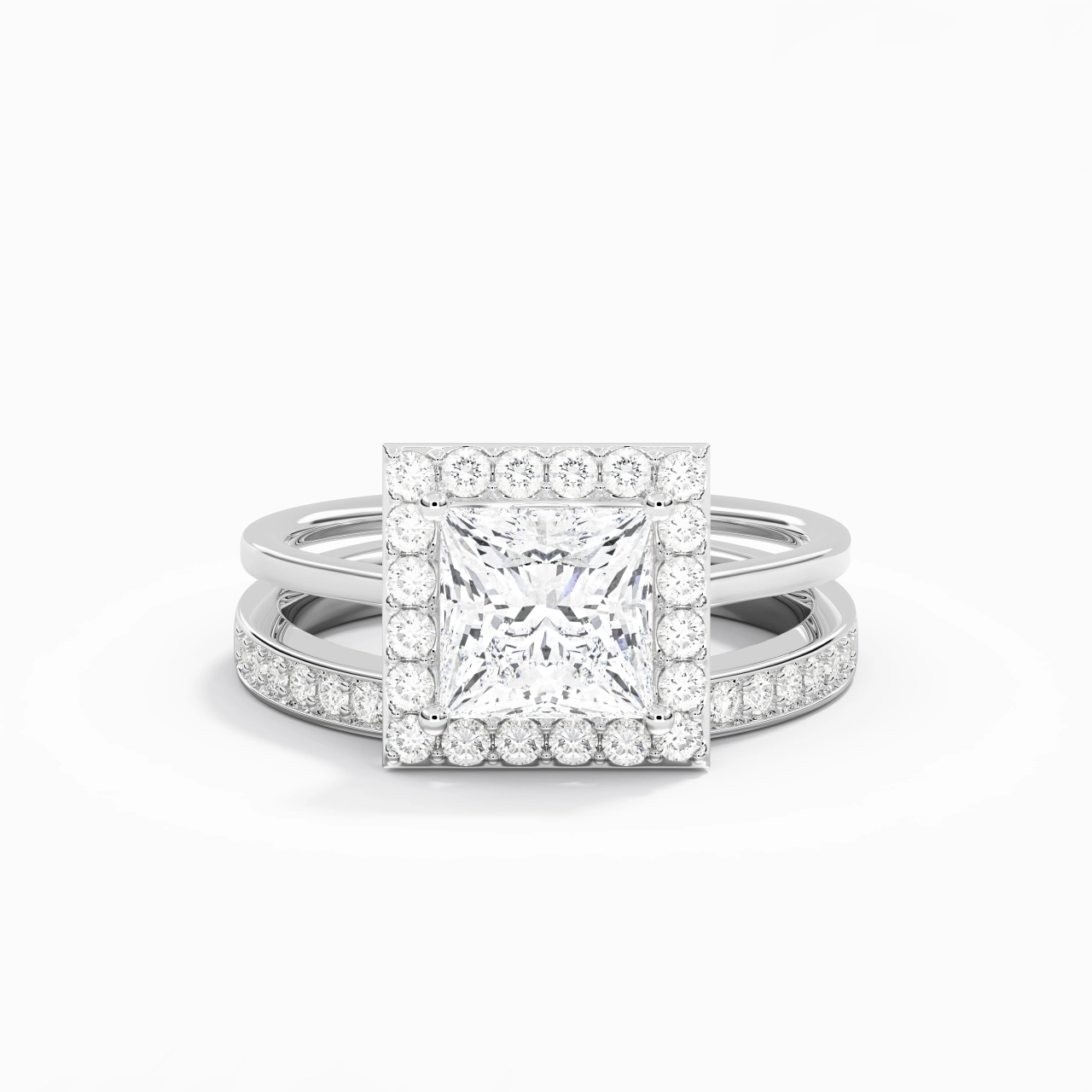 Antique Princess 2.00ct Moissanite Bridal Set
