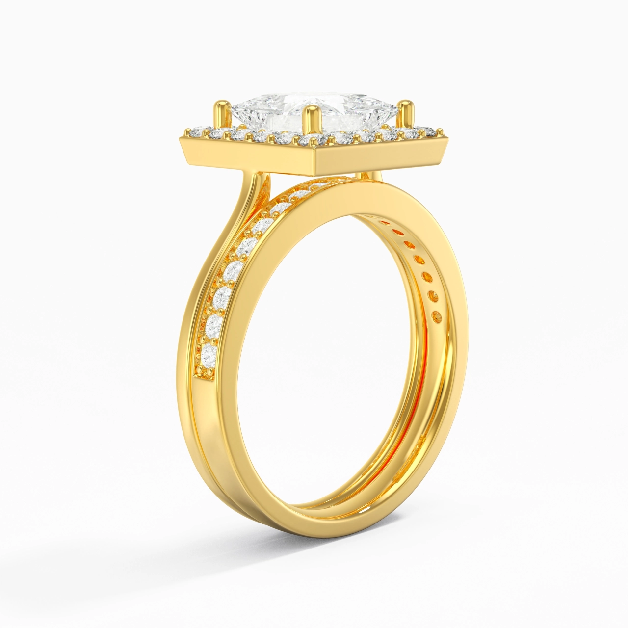 Antique Princess 2.00ct Moissanite Bridal Set