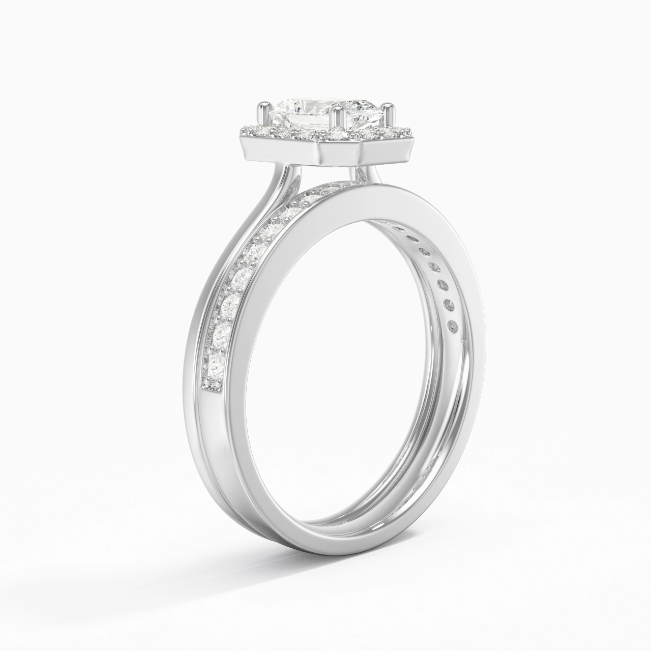Antique Radiant 0.80ct Moissanite Bridal Set