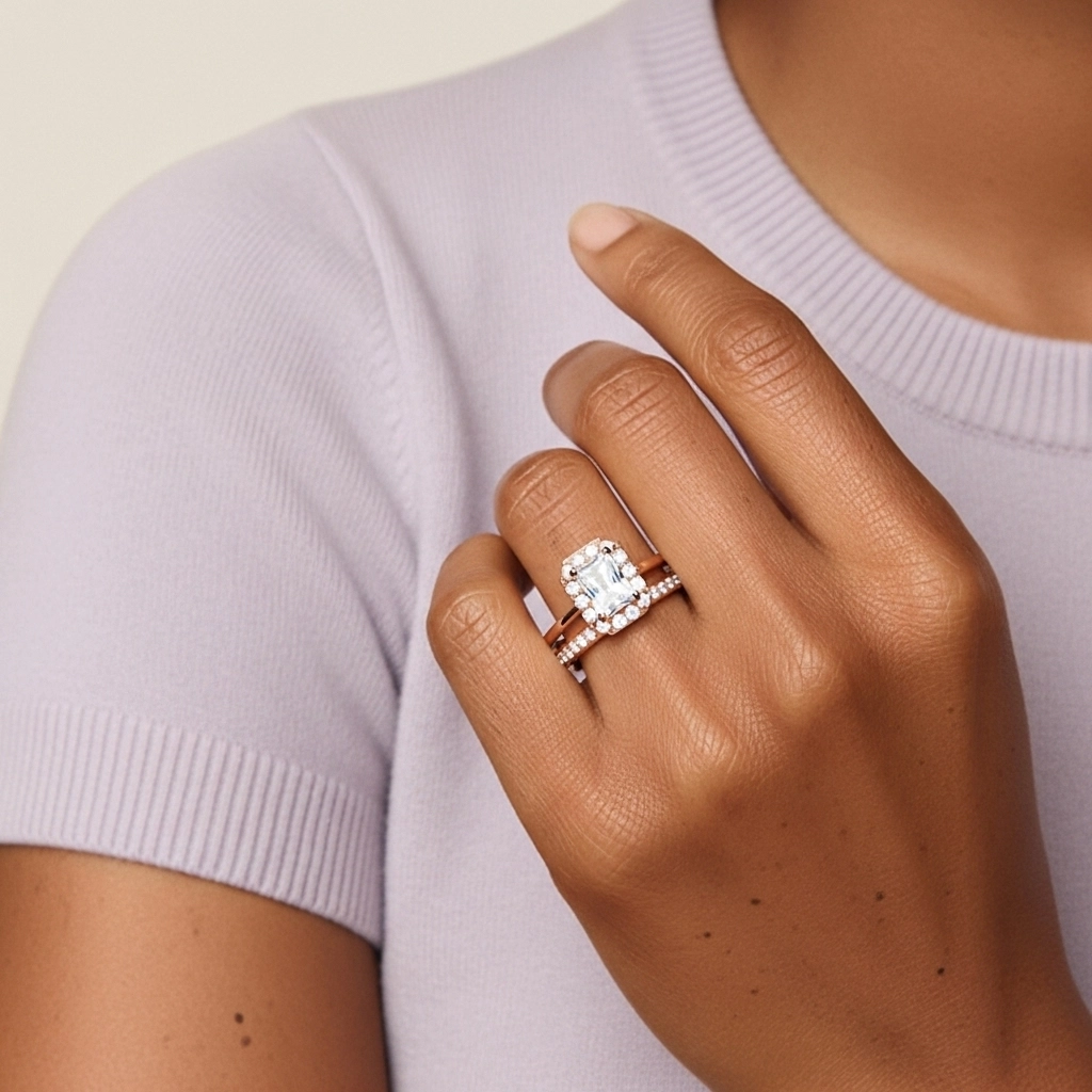 Antique Radiant 1.00ct Moissanite Bridal Set