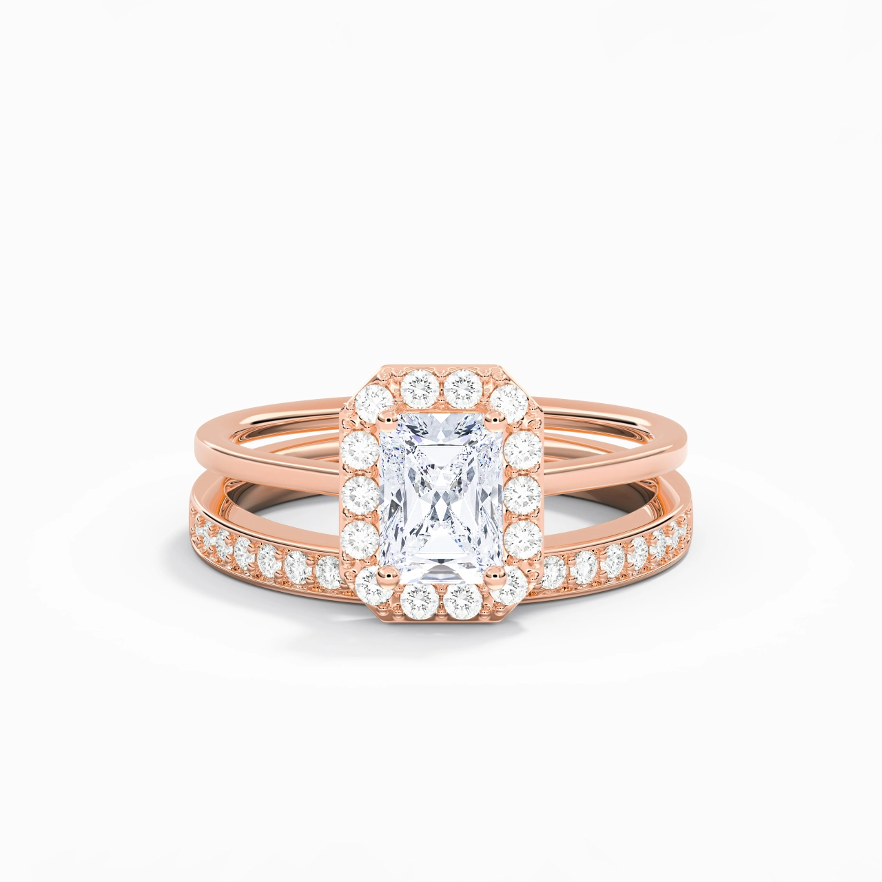 Antique Radiant 1.00ct Moissanite Bridal Set