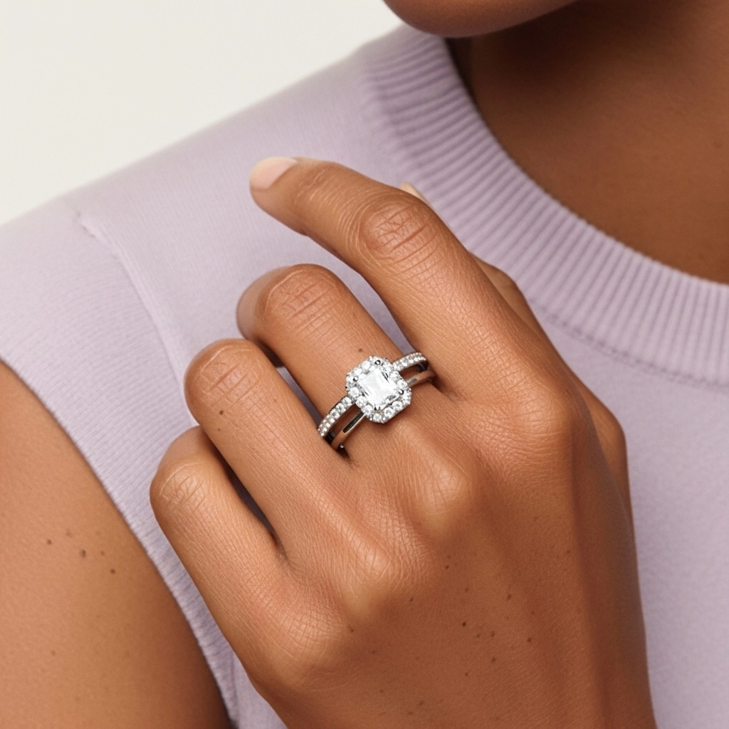 Antique Radiant 1.00ct Moissanite Bridal Set