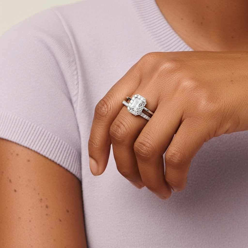 Antique Radiant 1.00ct Moissanite Bridal Set