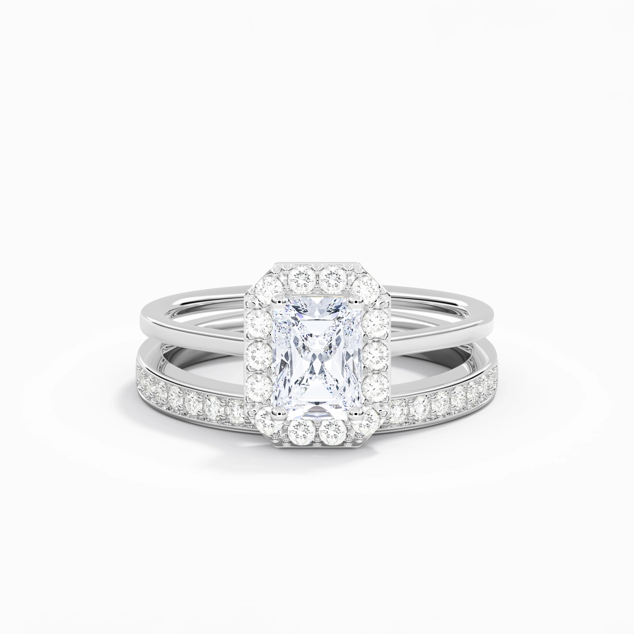 Antique Radiant 1.00ct Moissanite Bridal Set
