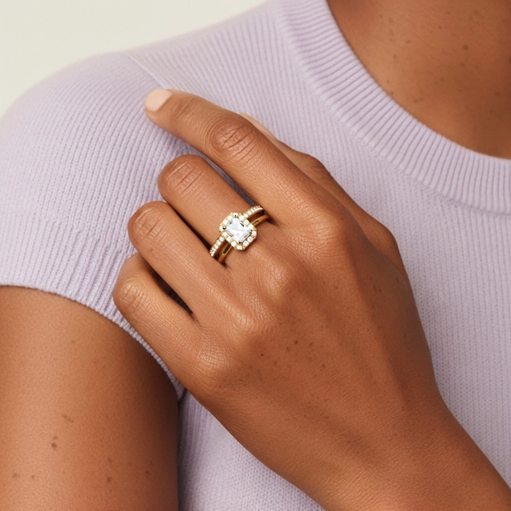 Antique Radiant 1.00ct Moissanite Bridal Set