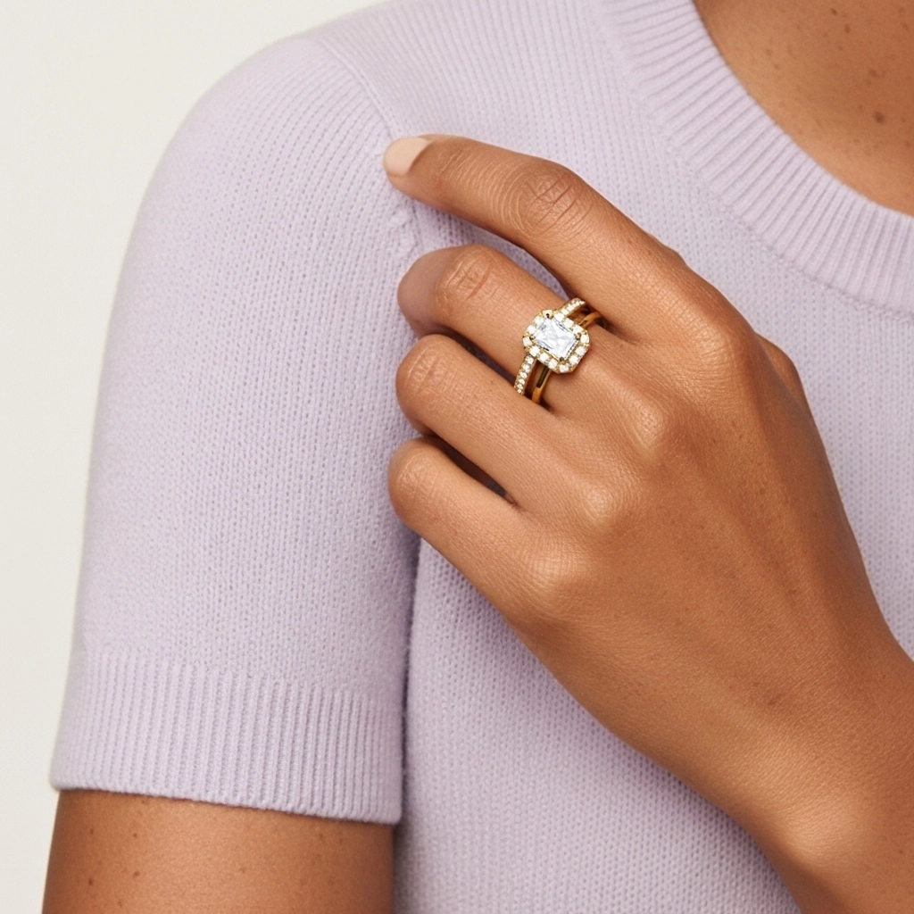 Antique Radiant 1.00ct Moissanite Bridal Set