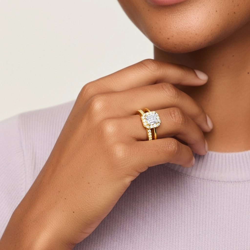 Antique Radiant 1.00ct Moissanite Bridal Set