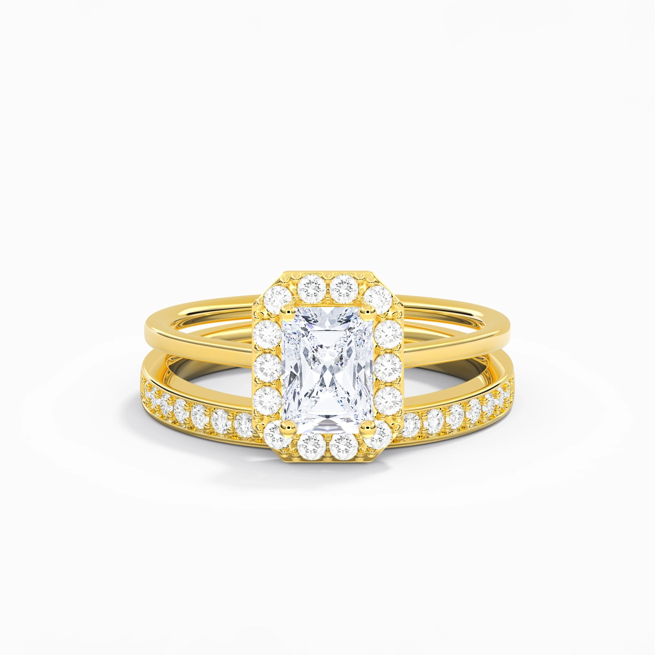 Antique Radiant 1.00ct Moissanite Bridal Set