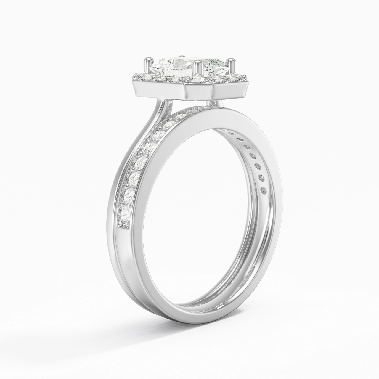 Antique Radiant 1.00ct Moissanite Bridal Set