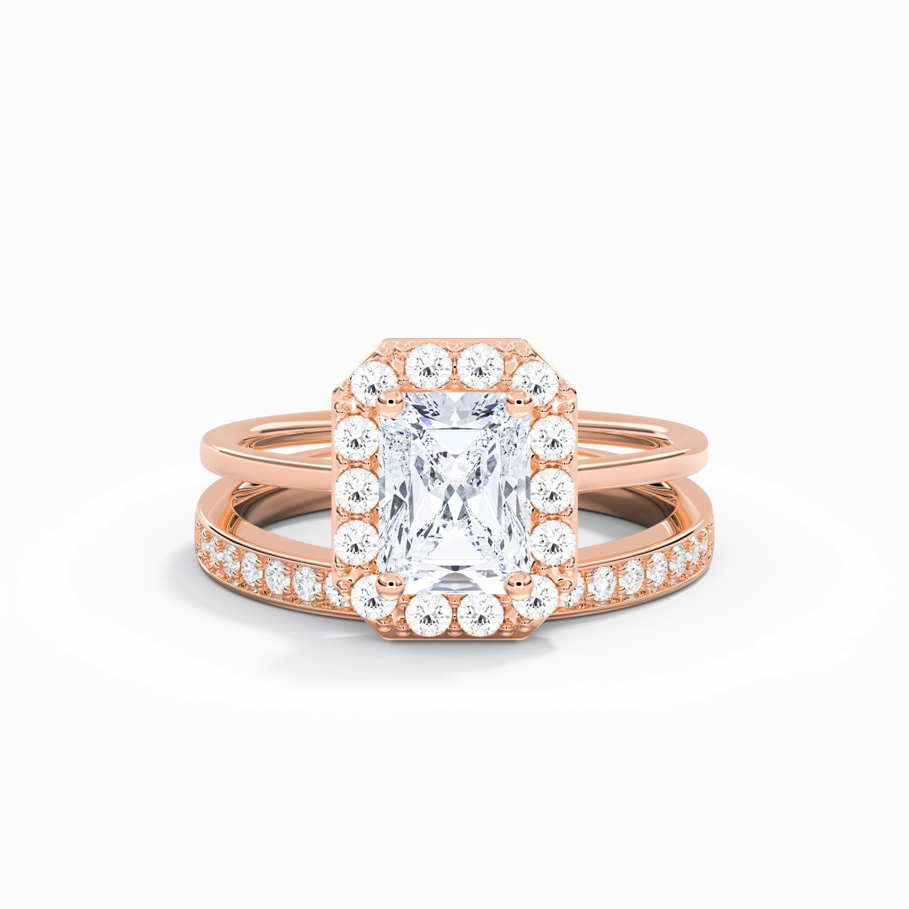 Antique Radiant 2.00ct Moissanite Bridal Set