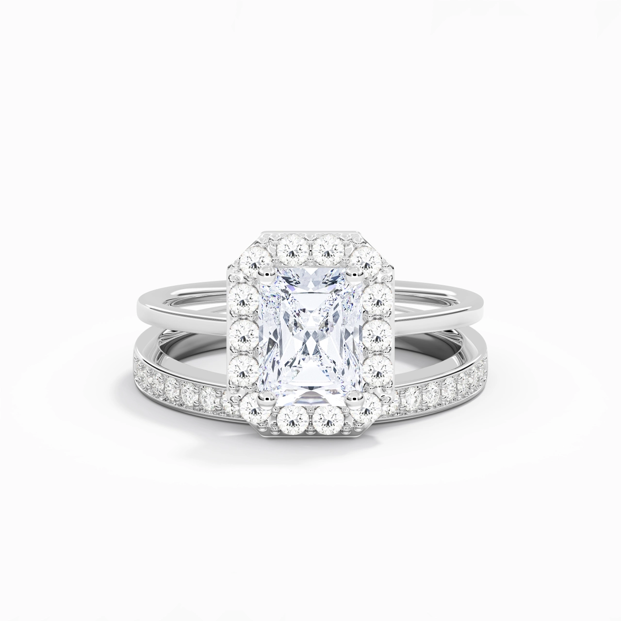 Antique Radiant 2.00ct Moissanite Bridal Set
